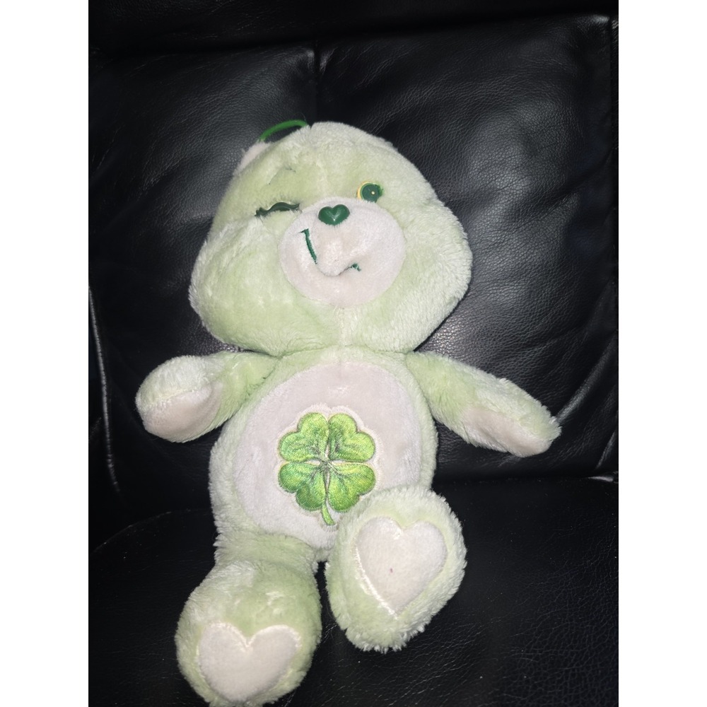 Vintage Care Bears 13" Good Luck Bear Plush Sleepy Green 1980s Kenner 1983